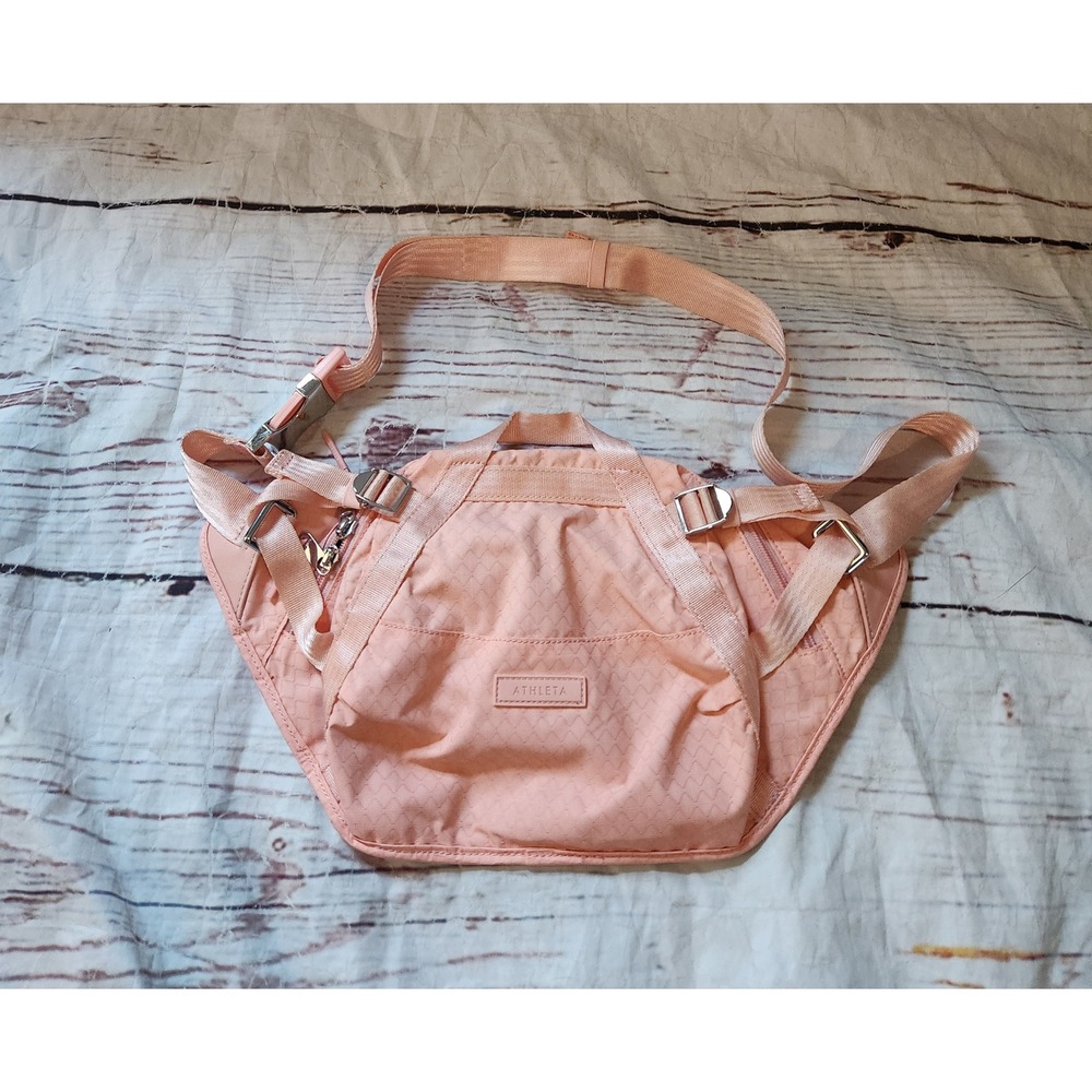 Athleta Excursion Belt Bag Peach Coral Ripstop Fanny Pack Crossbody Pouch